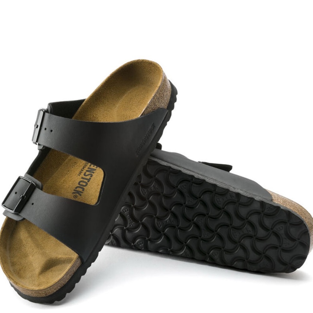 Birkenstock Black Sandals with Ergonomic Support and Adjustable Straps